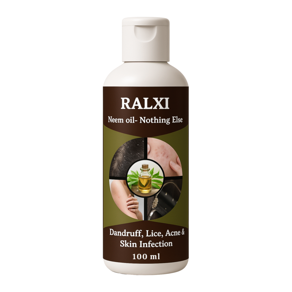 Ralxi Naturals Cold Pressed Neem Oil For Skin & Hair Growth - 200ml | Pure Neem Oil For Hair Dandruff | Neem Hair Oil For Lice & Nits Removal | Hair Oil Pure For Body Massage & Acne